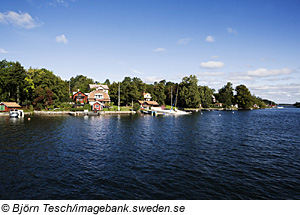 Boote vor der Insel Grinda, Mittelschweden